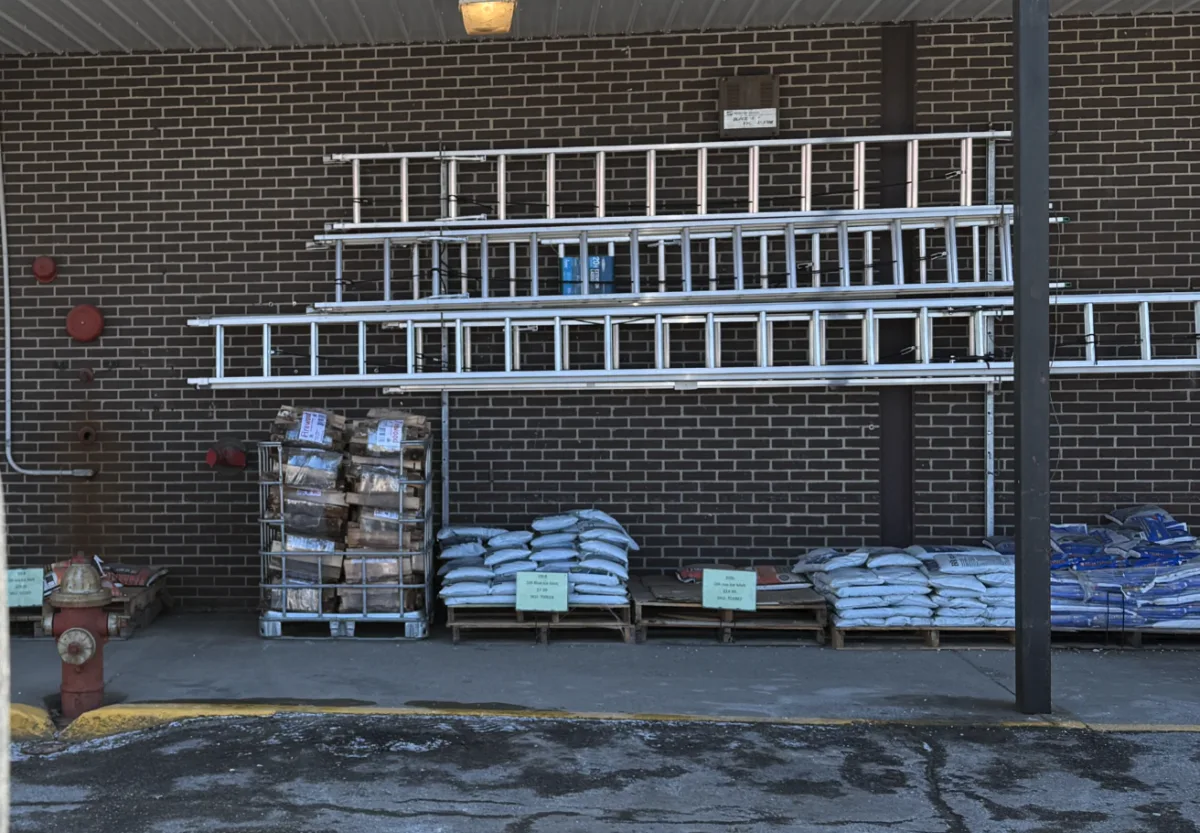 Bundled firewood for sale at True Value in Calais, Maine